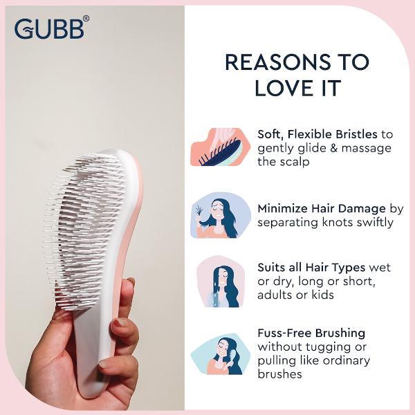 GUBB Mini Detangling Brush for Pain Free Detangling & Styling, Detangler Hair Brush 1's - Hair Brushes