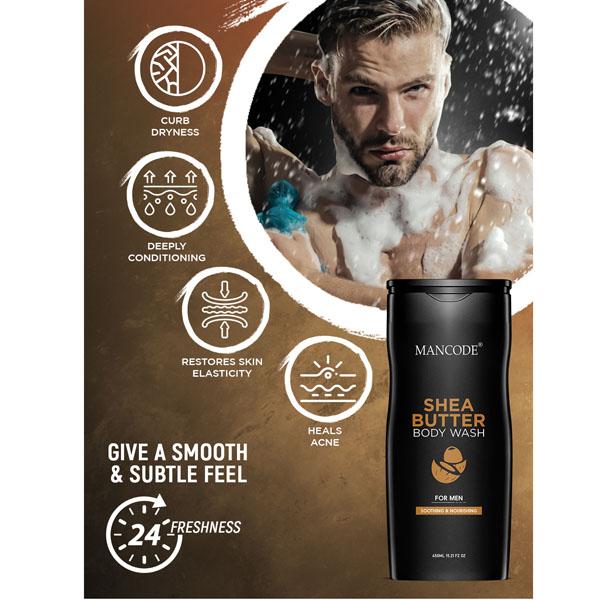 Mancode Shea Butter Body Wash 450 ml - Shower Gels & Body Wash