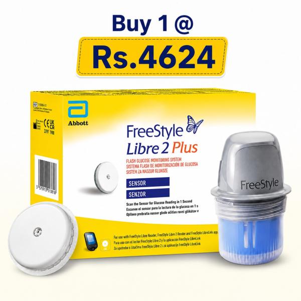 Netmeds | FreeStyle Libre 2 Plus Continous Glucose Monitoring System Sensor Device 1's