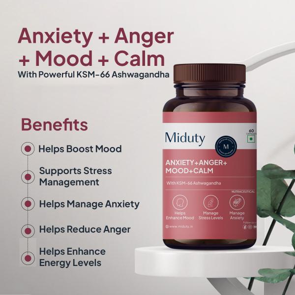 Miduty Anxiety+ Anger+Mood+Calm Capsule 60's - Mental Health