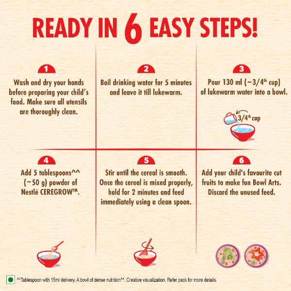 Nestle Ceregrow 2 - 6 years Multigrain Cereal with Milk & Fruits Powder - Refill Pack 300 gm - Baby And Infant Supplements