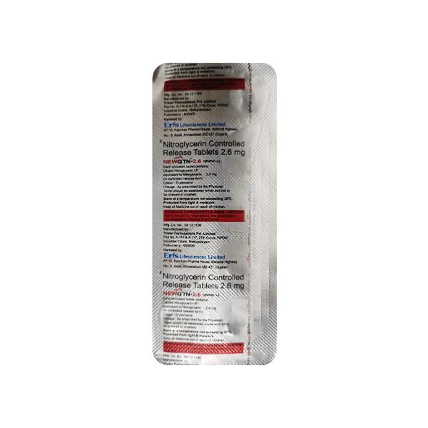 NEW GTN 2.6mg Tablet 10's - Angina