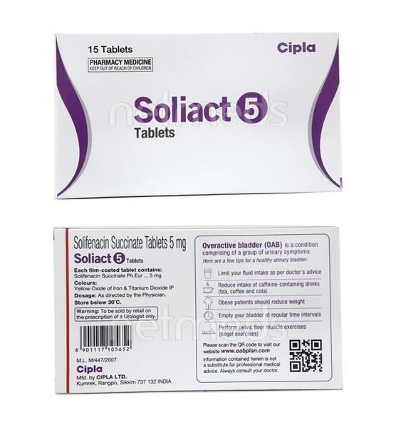 Soliact 5mg Tablet 15'S - Bladder And Prostate Disorders-Oth