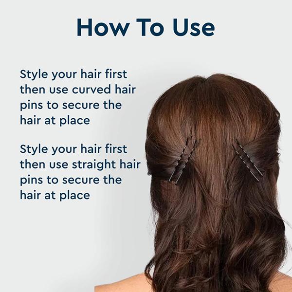 GUBB Curved Hair Pins - 24 Pieces 20 gm - Hair Clips/Bands