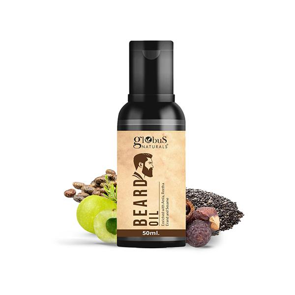 Globus Naturals Beard Oil, Enriched with Amla Reetha Erand & Sesame Oil 50 ml - Face Oils