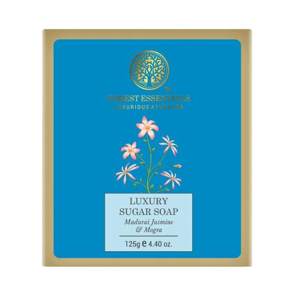 Forest Essentials Luxury Sugar Soap Madurai Jasmine & Mogra Handmade Soap 125 gm - Soaps