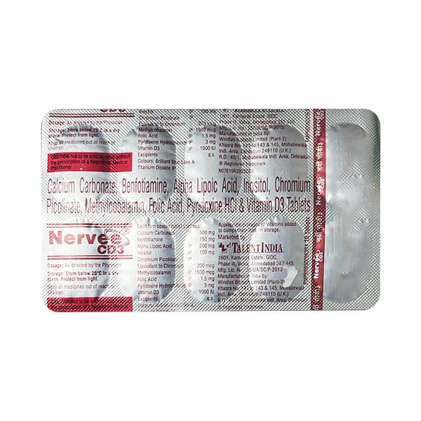 NERVEE CD3 Tablet 10's - Neuropathic Pain-Dru