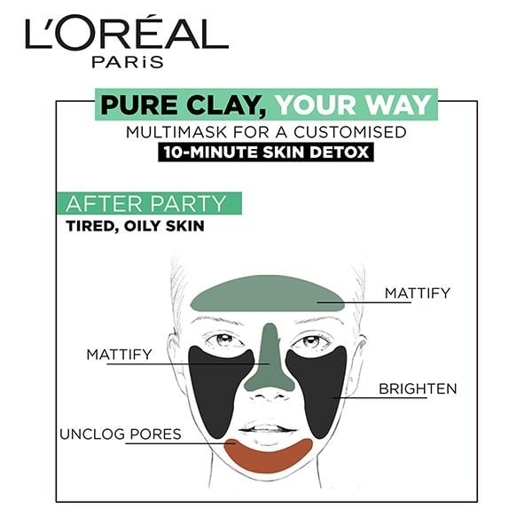 L'Oreal Paris Pure Clay Clay Mask, Detoxify with Charcoal 50 ml - Face Packs