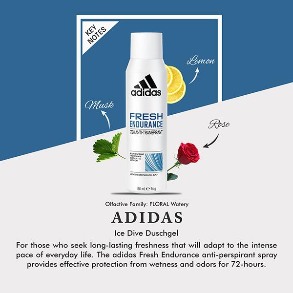Adidas Fresh Endurance 72H Anti-Perspirant 150ml Deodorant Set For Women 3's - Women Deodorants/Roll-Ons