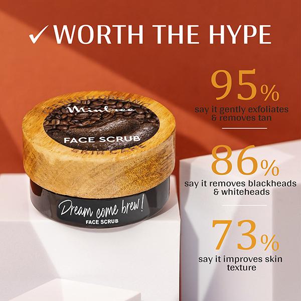 Mintree Certified Organic Coffee Face Scrub, Tan Removal, Exfoliates and Brightens Skin 60 gm - Scrubs & Exfoliants