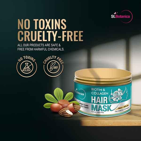 St.Botanica Biotin & Collagen Strengthening Hair Mask 300 ml - Hair Masks & Packs