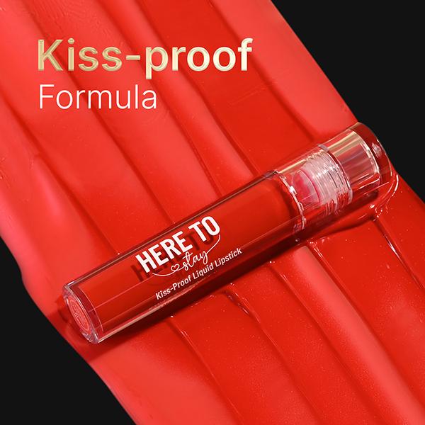 Swiss Beauty Here To Stay Liquid Matte Lipstick With Kiss-Proof Formula Infused With Vitamin E Delicate Pink 3 ml - Liquid Lipsticks