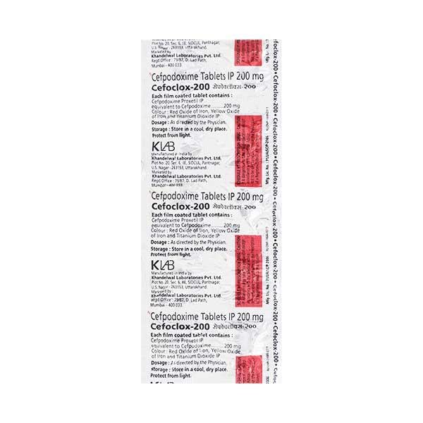 Cefoclox 200mg Tablet 10'S - Bacterial Infections-Cep