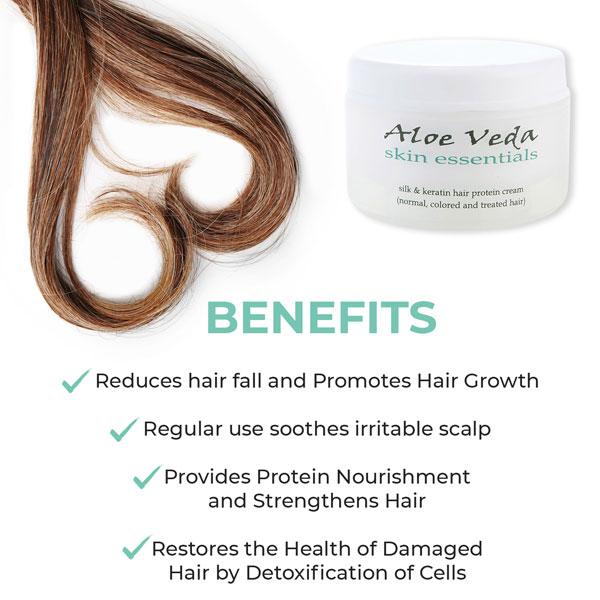 Aloe Veda Silk & Keratin Hair Protein Cream 100 gm - Hair Creams
