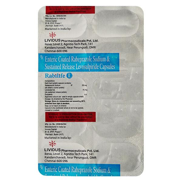 RABILIFE L Capsule 10's - Ulcer/Reflux/Flatulence-GIT