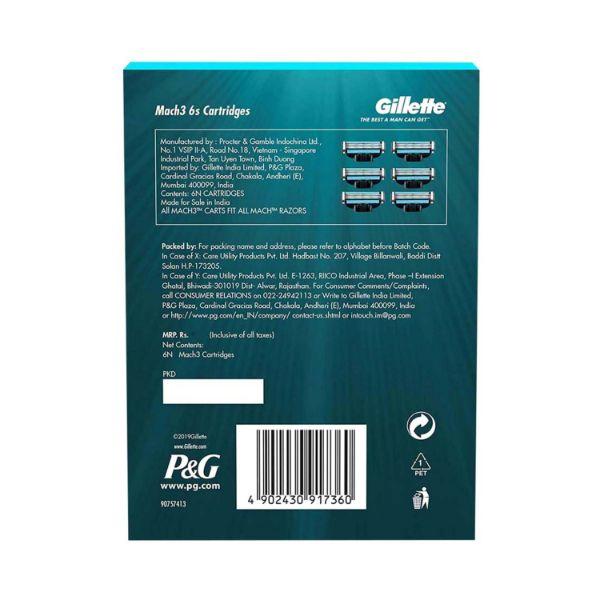 Gillette Mach 3 Shaving Blades- (Cartridges) 6's - Razors & Cartridges