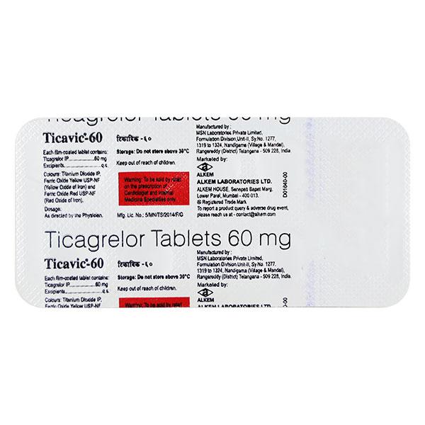 TICAVIC 60mg Tablet 10's - Blood Clot-Ant