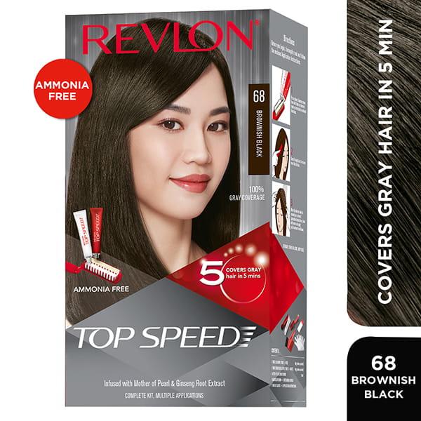 Netmeds | Revlon Top Speed Hair Color Woman-Brownish Black 68 (40gm+40gm+15ml) 1's