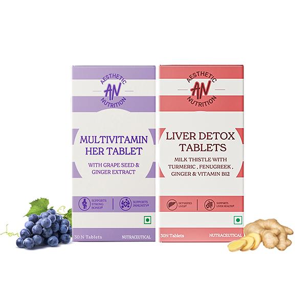 Netmeds | Aesthetic Nutrition Liver Detox Multivitamin Him Tablets 2's