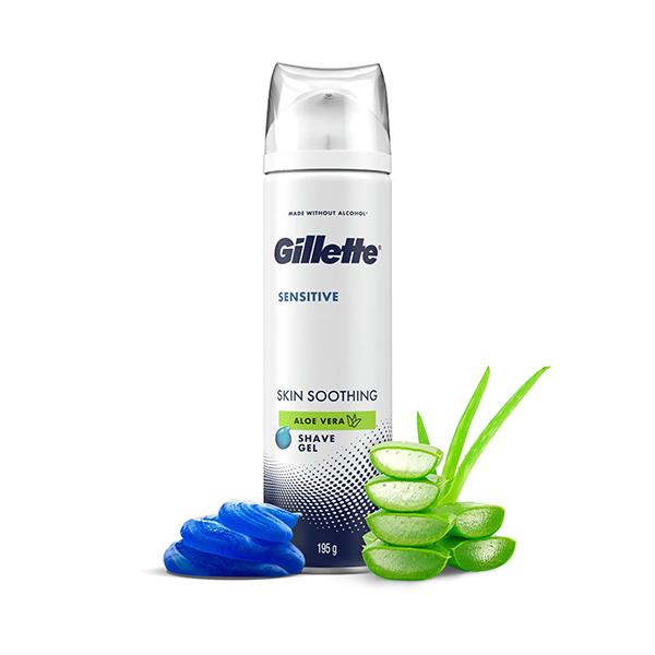 Netmeds | Gillette Sensitive Shavinggel Soothing With Aloe Vera 195 gm