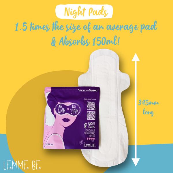 Lemme Be Heavy Flow Sanitary Night Pads 8's - Sanitary Napkins