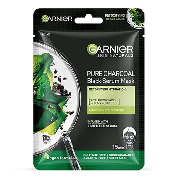 Netmeds | Garnier Skin Black Serum Mask - Pure Charcoal 28 gm