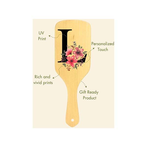 Allure Personalised Paddle Hair Brush Letter L 1's - Hair Brushes