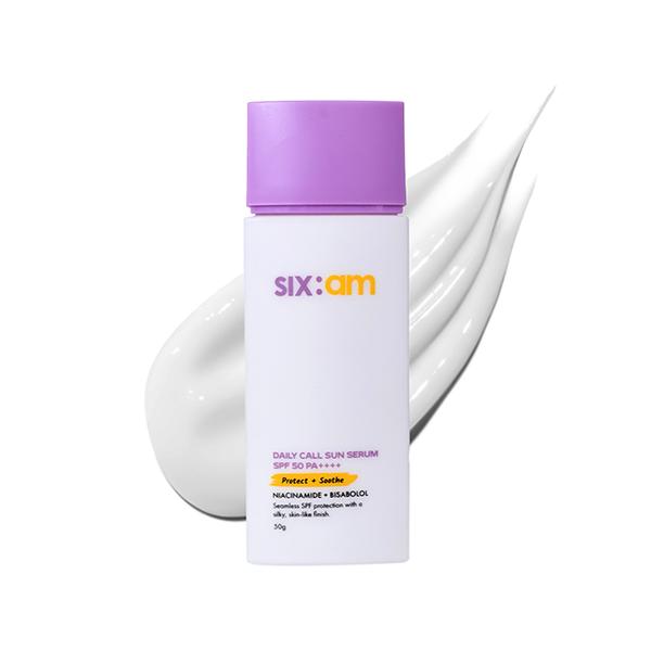 Sixam Glow Daily Call Sun Serum SPF 50 PA++++ with Niacinamide & Bisabolol, Weightless Sunscreen 50 ml