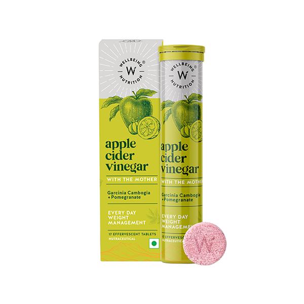Netmeds | Wellbeing Nutrition Apple Cider Vinegar with the Mother and Garcinia Cambogia Weight Management, Metabolism Boost and Fat Burn