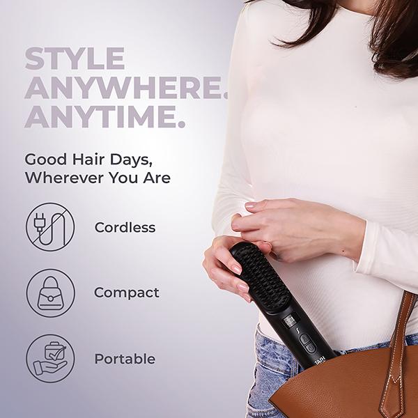 Tash Hair Glide Cordless Hair Straightener Brush - Noir 450 gm - Straighteners