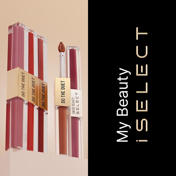 Swiss Beauty Select Do The Duet Lipstick, Matte Liquid Lipstick + Tinted Gloss Amber Nude 3 ml - Liquid Lipsticks