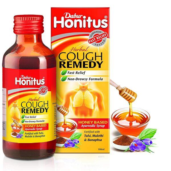 Dabur Honitus Herbal Cough Remedy With Tulasi,Mulethi & Banasphsa Syrup 100 ml - Speciality Medicines