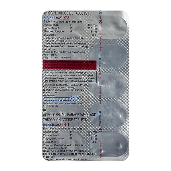 HIFENAC MAX DS Tablet 10's - Pain relief-Nsa