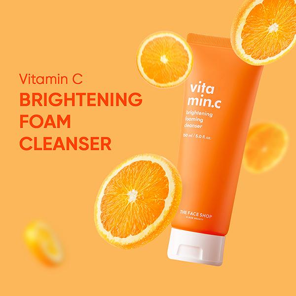 The Face Shop Vitamin C Brightening Foaming Face Wash With Niacinamide 150 ml - Face Washes