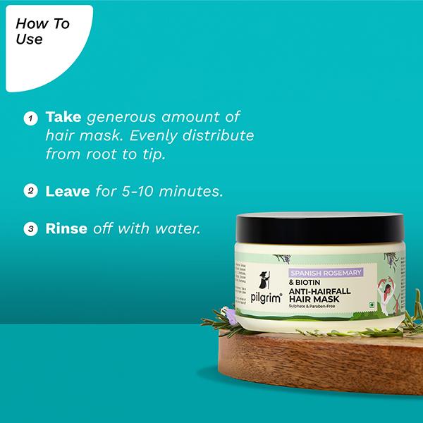 Pilgrim Spanish Rosemary Anti Hairfall Hair Mask 200 gm - Hair Masks & Packs