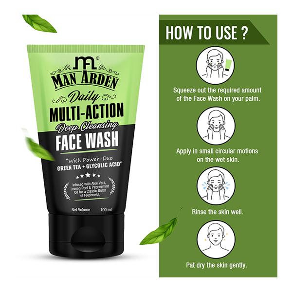 Man Arden Daily Multi-Action Deep Cleansing Face Wash 100 ml - Face Washes