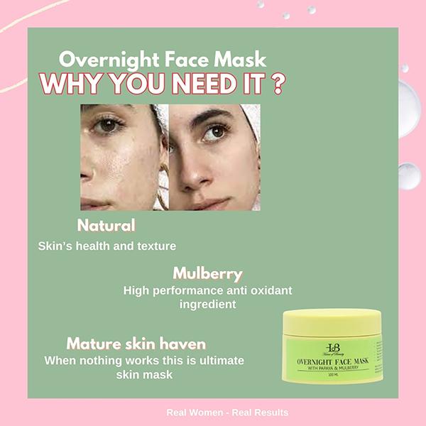 House of Beauty Overnight Face Mask-Pigmented Skin & Discoloration with Papaya Enzymes 100ml - Face Mask