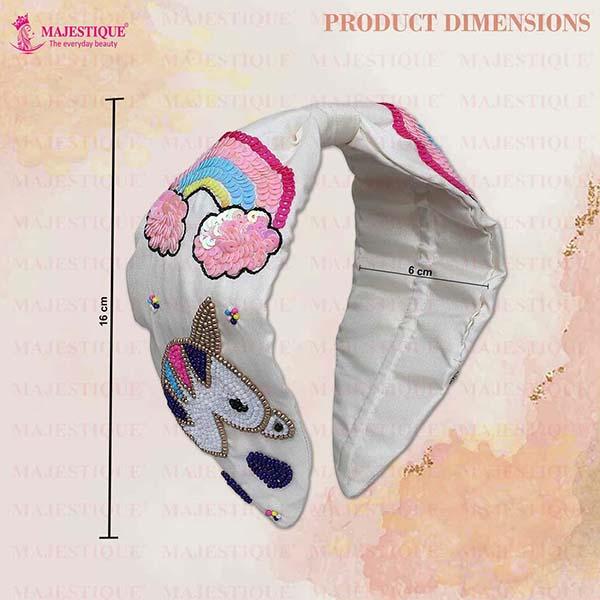 Majestique Beaded Embroidery Hair Bands, Hand Made Headband Accessories For Girls, Women 1's - Hair Clips/Bands