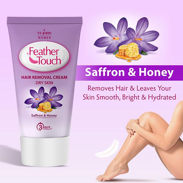 VI-John Women Feather Touch Honey and Saffron Hair Removal Cream -(each Pack Of 10) 40gm each 6's - Women Perfumes (Edt/Edp)