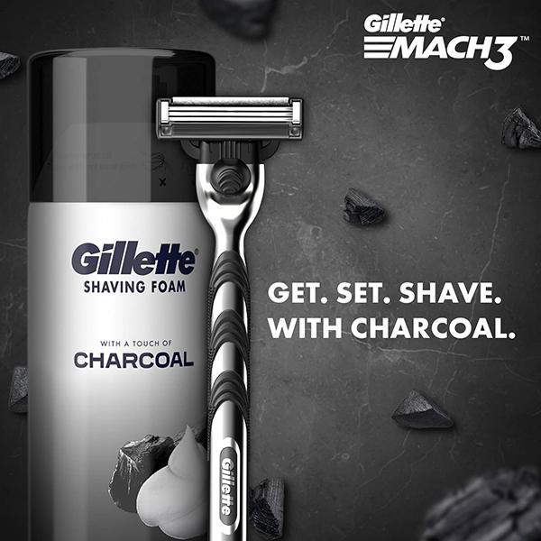 Gillette Mach3 Charcoal Shaving Razor Blades - Lubastrip For A Smooth Glide 2's - Razors & Cartridges