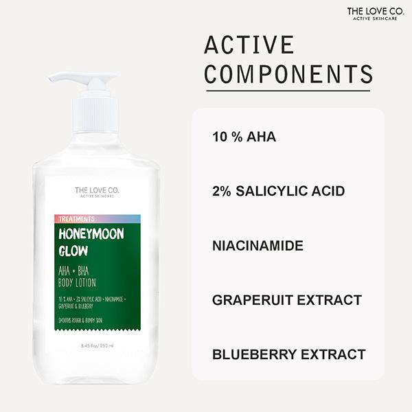 The Love Co. Honeymoon Glow AHA + BHA Body Lotion 250 ml - Creams/Oils/Lotions