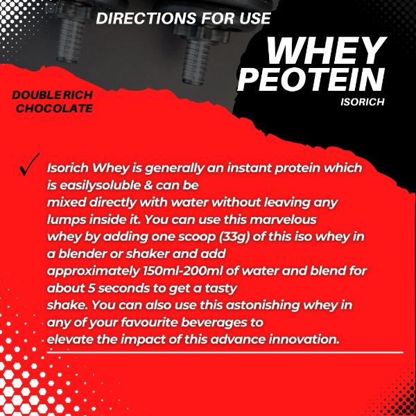 Zenius Whey Isorich Peotein Powder - Double Rich Chocolate Flavour 1 kg - Whey Proteins
