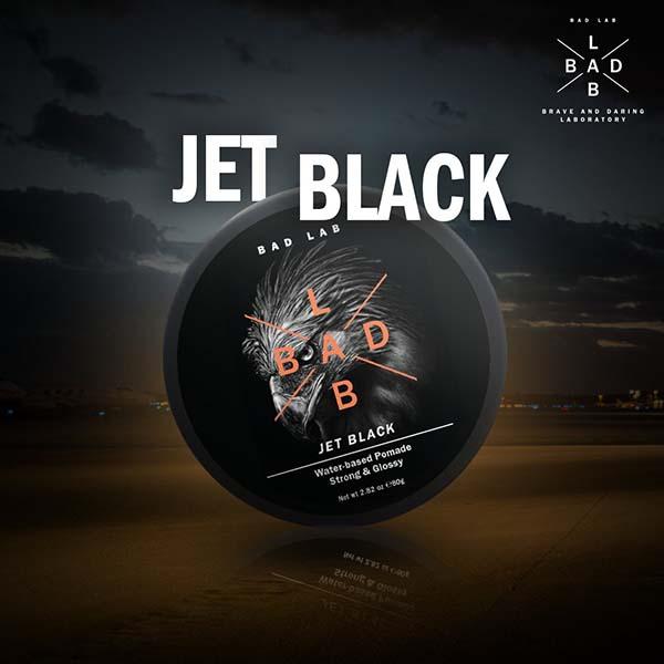 Bad Lab Jet Black Water-based Pomade, Strong & Glossy 40 gm - Pomades
