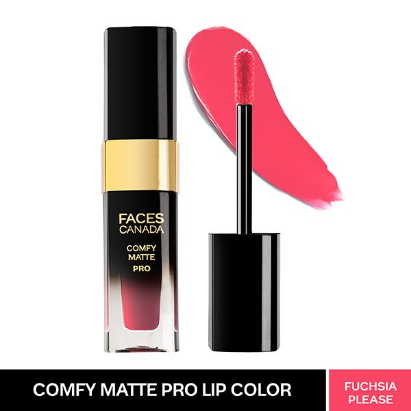 Netmeds | Faces Canada Comfy Matte Pro Liquid Lipstick - Fuchsia Please 06, 5.5 ml 10HR Stay No Dryness