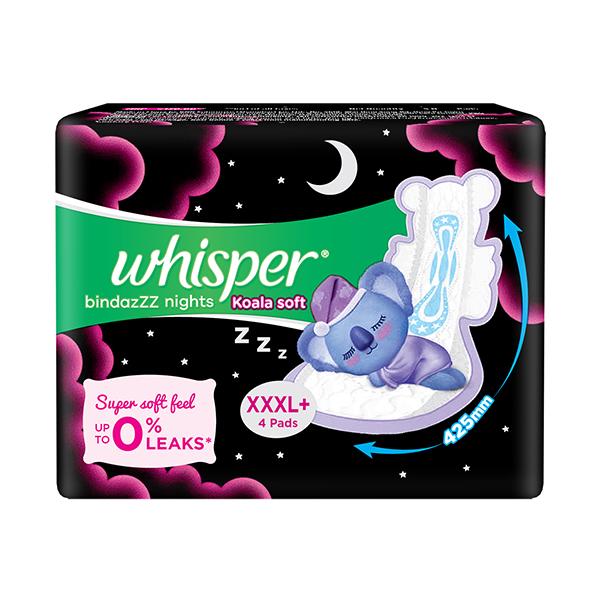 Whisper Bindazzz Nights Koala Soft Sanitary Pads XXX-Large Napkins 1's