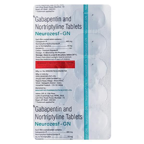 NEUROZEST GN 400 Tablet 10's - Neuropathic Pain-Dru