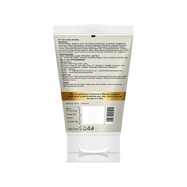 The Man Company De-tan Facewash With Turmeric & Moringa 100 ml - Face Washes