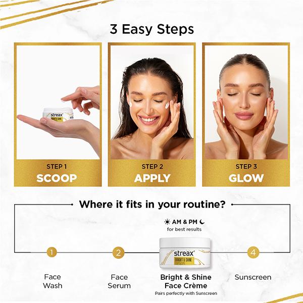 Streax Bright & Shine Serum Infused Face Cream Gel 50 g - Day Cream