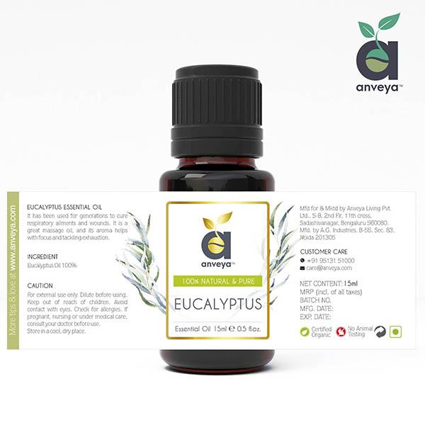 Anveya Eucalyptus Essential Oil 15 ml - Essential Oils