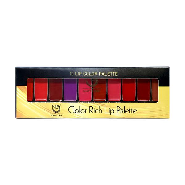Matt Look 10 Colour Rich Lip Palette, Multicolor-03 8 gm - Lipsticks